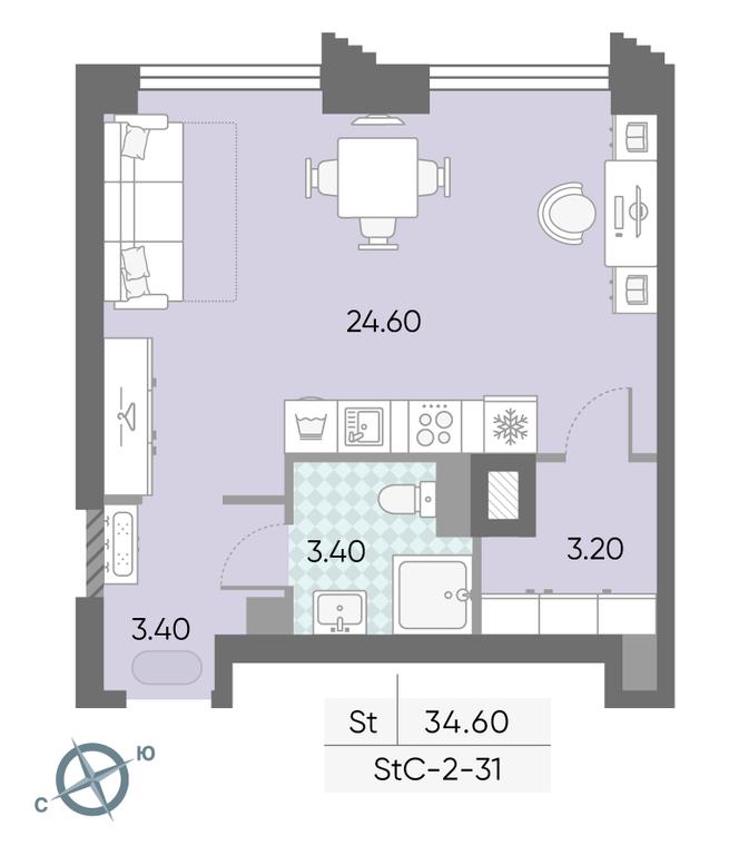 Продажа квартиры, 34,6 м² в ЖК «Обручева 30», улица Обручева, 30А, Москва, Россия #2