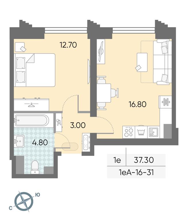 1-BD Apartment Sale, 37.3 sq. m. at Obrucheva 30, Obrucheva Street, 30А, Moscow, Russia #2 1-BD Apartment Sale, 37.3 sq. m. at Obrucheva 30, Obrucheva Street, 30А, Moscow, Russia #2