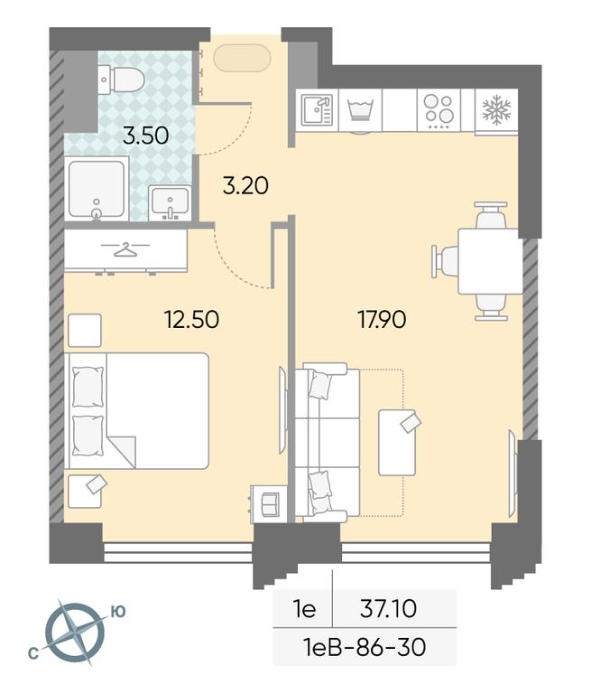 1-BD Apartment Sale, 37.1 sq. m. at Obrucheva 30, Obrucheva Street, 30А, Moscow, Russia #1 1-BD Apartment Sale, 37.1 sq. m. at Obrucheva 30, Obrucheva Street, 30А, Moscow, Russia #1