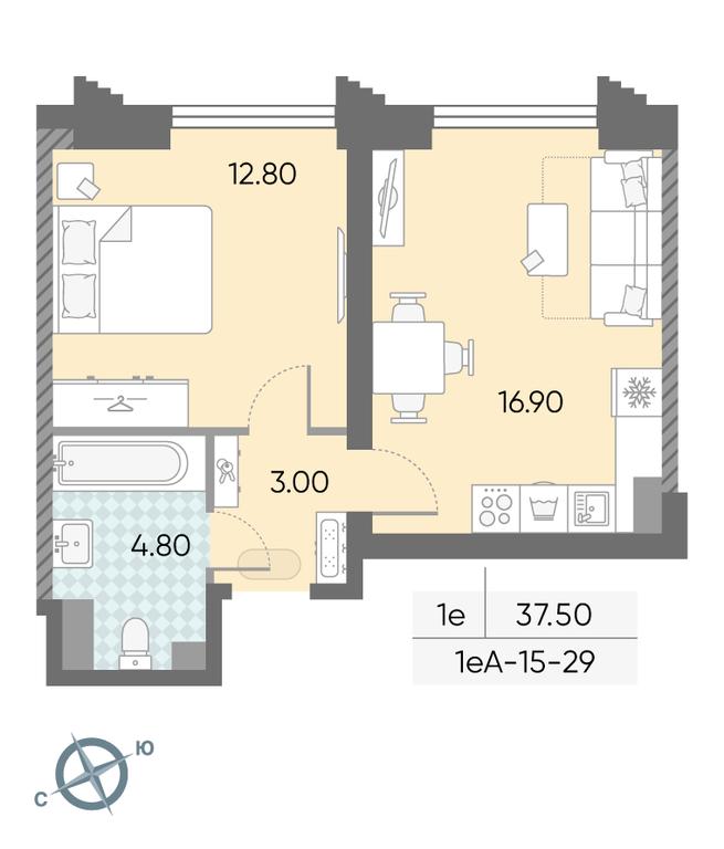 1-BD Apartment Sale, 37.5 sq. m. at Obrucheva 30, Obrucheva Street, 30А, Moscow, Russia #2 1-BD Apartment Sale, 37.5 sq. m. at Obrucheva 30, Obrucheva Street, 30А, Moscow, Russia #2