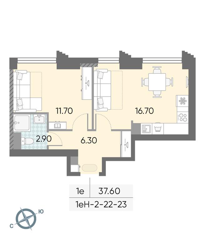 Продажа 1-комн. квартиры, 37,6 м² в ЖК «Обручева 30», улица Обручева, 30А, Москва, Россия #1