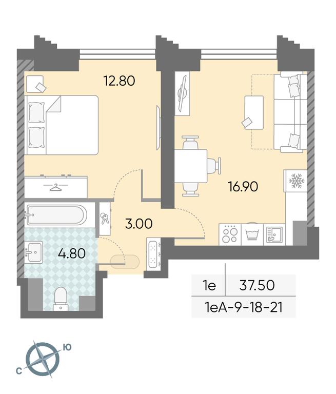 1-BD Apartment Sale, 37.5 sq. m. at Obrucheva 30, Obrucheva Street, 30А, Moscow, Russia #1 1-BD Apartment Sale, 37.5 sq. m. at Obrucheva 30, Obrucheva Street, 30А, Moscow, Russia #1