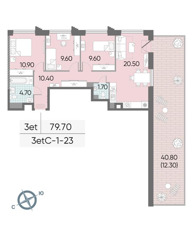 3-BD Apartment Sale, 79.7 sq. m. at Obrucheva 30, Obrucheva Street, 30А, Moscow, Russia #1 3-BD Apartment Sale, 79.7 sq. m. at Obrucheva 30, Obrucheva Street, 30А, Moscow, Russia #1