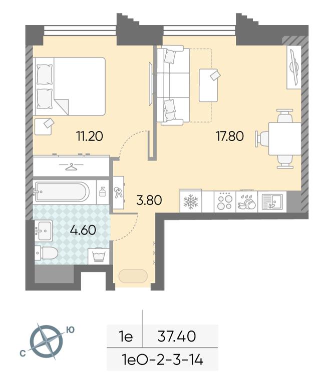 1-BD Apartment Sale, 37.4 sq. m. at Obrucheva 30, Obrucheva Street, 30А, Moscow, Russia #2 1-BD Apartment Sale, 37.4 sq. m. at Obrucheva 30, Obrucheva Street, 30А, Moscow, Russia #2