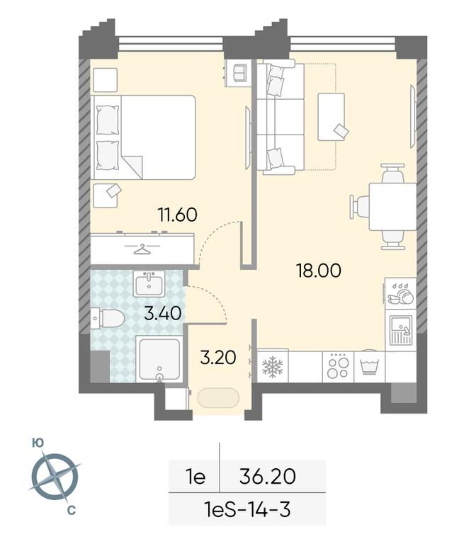 1-BD Apartment Sale, 36.2 sq. m. at Obrucheva 30, Obrucheva Street, 30А, Moscow, Russia #2 1-BD Apartment Sale, 36.2 sq. m. at Obrucheva 30, Obrucheva Street, 30А, Moscow, Russia #2