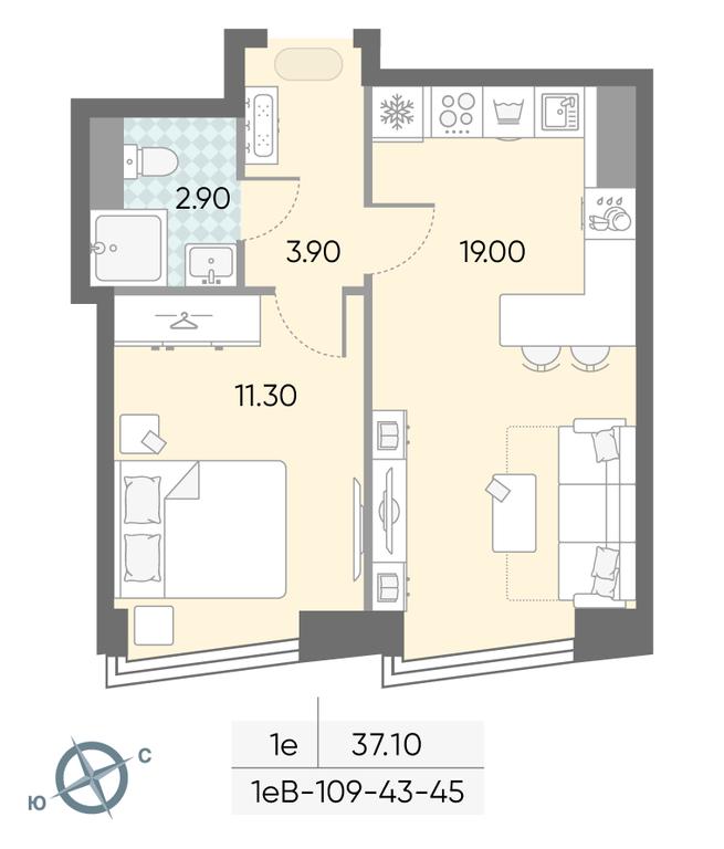 1-BD Apartment Sale, 37.1 sq. m. at Obrucheva 30, Obrucheva Street, 30А, Moscow, Russia #1 1-BD Apartment Sale, 37.1 sq. m. at Obrucheva 30, Obrucheva Street, 30А, Moscow, Russia #1