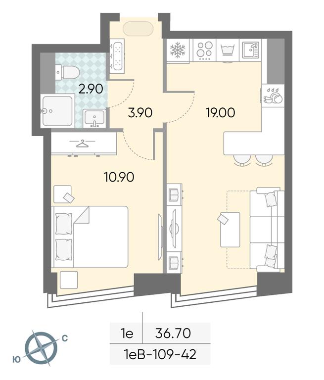 1-BD Apartment Sale, 36.7 sq. m. at Obrucheva 30, Obrucheva Street, 30А, Moscow, Russia #1 1-BD Apartment Sale, 36.7 sq. m. at Obrucheva 30, Obrucheva Street, 30А, Moscow, Russia #1