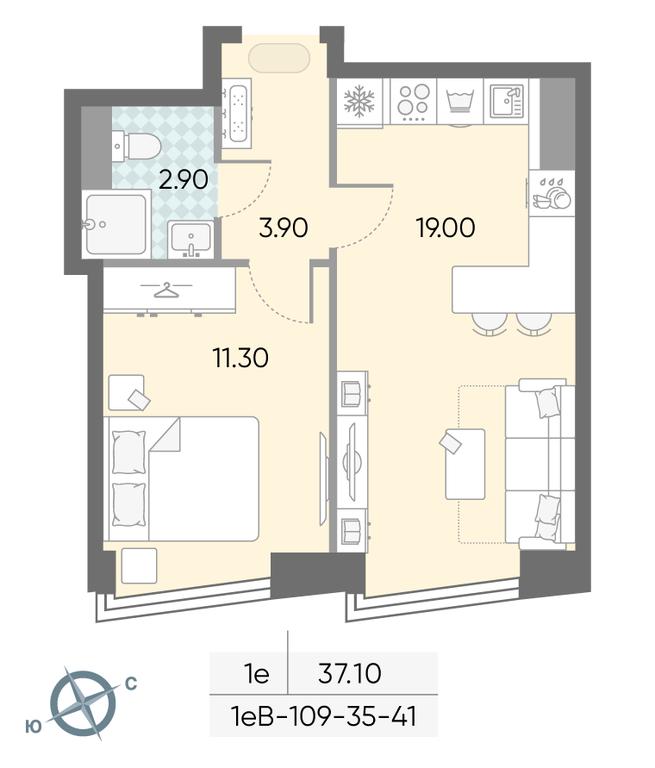1-BD Apartment Sale, 37.1 sq. m. at Obrucheva 30, Obrucheva Street, 30А, Moscow, Russia #2 1-BD Apartment Sale, 37.1 sq. m. at Obrucheva 30, Obrucheva Street, 30А, Moscow, Russia #2