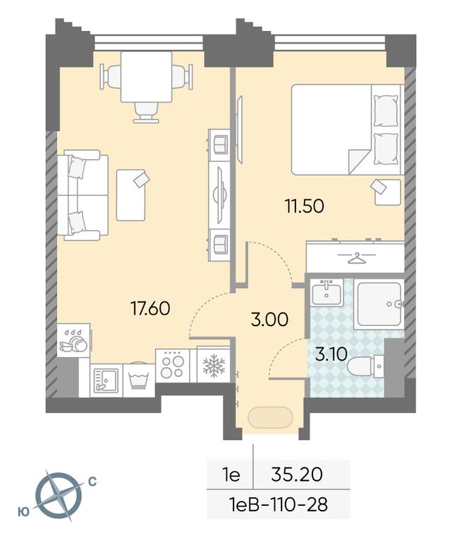 1-BD Apartment Sale, 35.2 sq. m. at Obrucheva 30, Obrucheva Street, 30А, Moscow, Russia #1 1-BD Apartment Sale, 35.2 sq. m. at Obrucheva 30, Obrucheva Street, 30А, Moscow, Russia #1