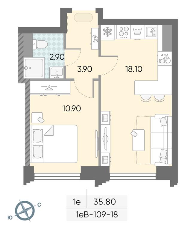 Продажа 1-комн. квартиры, 35,8 м² в ЖК «Обручева 30», улица Обручева, 30А, Москва, Россия #1