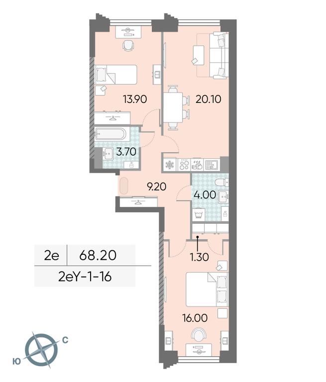 2-BD Apartment Sale, 68.2平方米 at Obrucheva 30, Obrucheva Street, 30А, Moscow, Russia #1 2-BD Apartment Sale, 68.2平方米 at Obrucheva 30, Obrucheva Street, 30А, Moscow, Russia #1