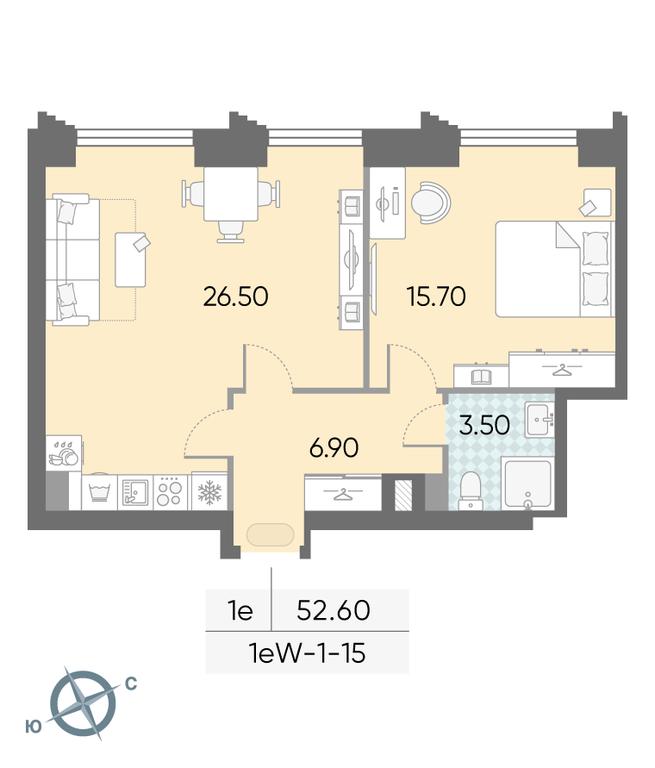 1-BD Apartment Sale, 52.6 sq. m. at Obrucheva 30, Obrucheva Street, 30А, Moscow, Russia #1 1-BD Apartment Sale, 52.6 sq. m. at Obrucheva 30, Obrucheva Street, 30А, Moscow, Russia #1