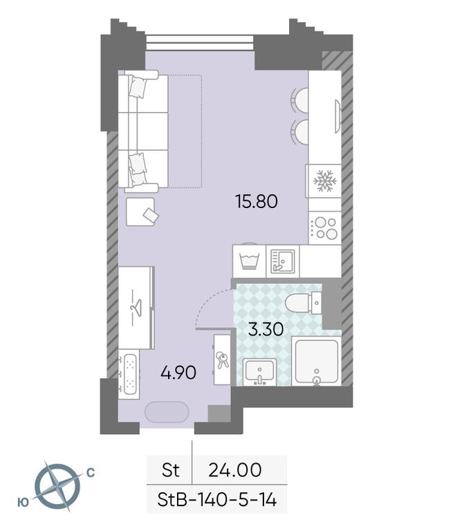 Apartment Sale, 24 sq. m. at Obrucheva 30, Obrucheva Street, 30А, Moscow, Russia #1