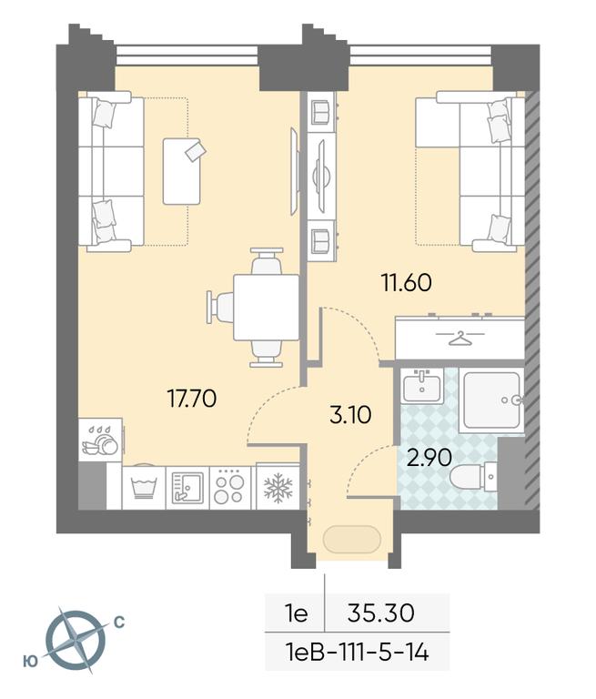 1-BD Apartment Sale, 35.3 sq. m. at Obrucheva 30, Obrucheva Street, 30А, Moscow, Russia #1 1-BD Apartment Sale, 35.3 sq. m. at Obrucheva 30, Obrucheva Street, 30А, Moscow, Russia #1