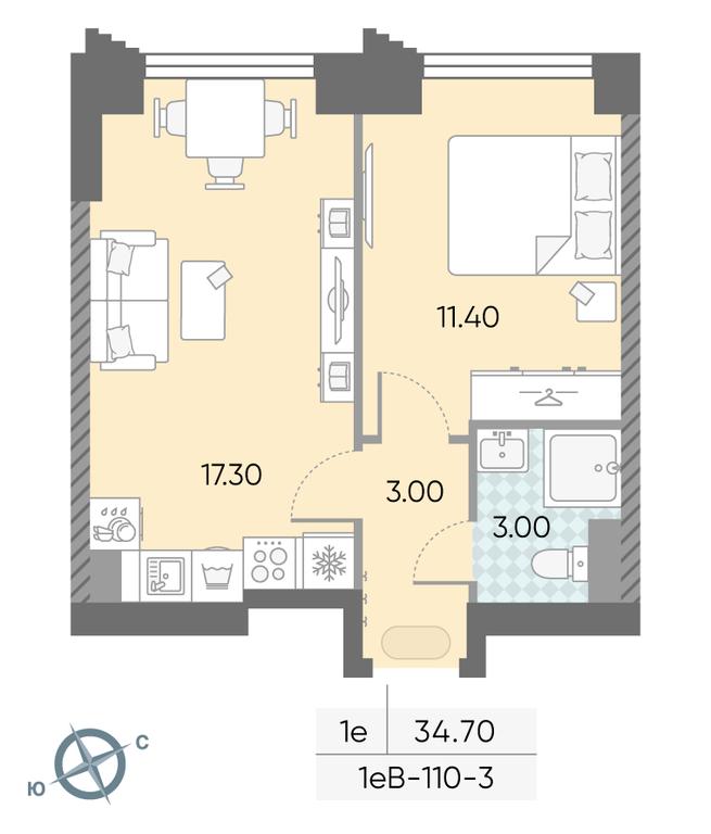 Продажа 1-комн. квартиры, 34,7 м² в ЖК «Обручева 30», улица Обручева, 30А, Москва, Россия #2