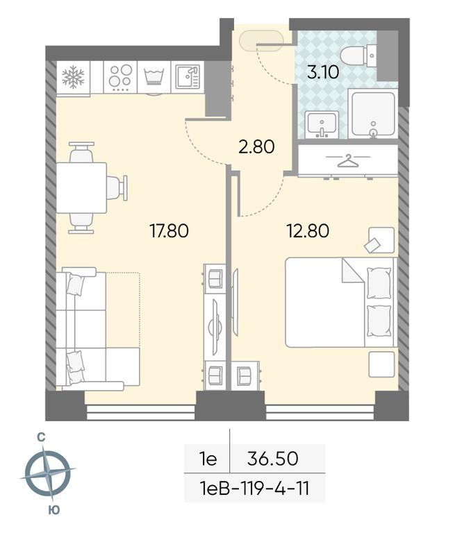 Продажа 1-комн. квартиры, 36,5 м² в ЖК «Обручева 30», улица Обручева, 30А, Москва, Россия #1