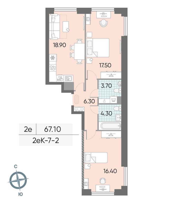 2-BD Apartment Sale, 67.1 sq. m. at Obrucheva 30, Obrucheva Street, 30А, Moscow, Russia #1 2-BD Apartment Sale, 67.1 sq. m. at Obrucheva 30, Obrucheva Street, 30А, Moscow, Russia #1