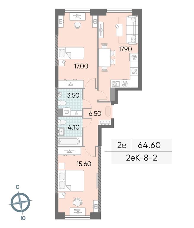 2-BD Apartment Sale, 64.6 sq. m. at Obrucheva 30, Obrucheva Street, 30А, Moscow, Russia #1 2-BD Apartment Sale, 64.6 sq. m. at Obrucheva 30, Obrucheva Street, 30А, Moscow, Russia #1