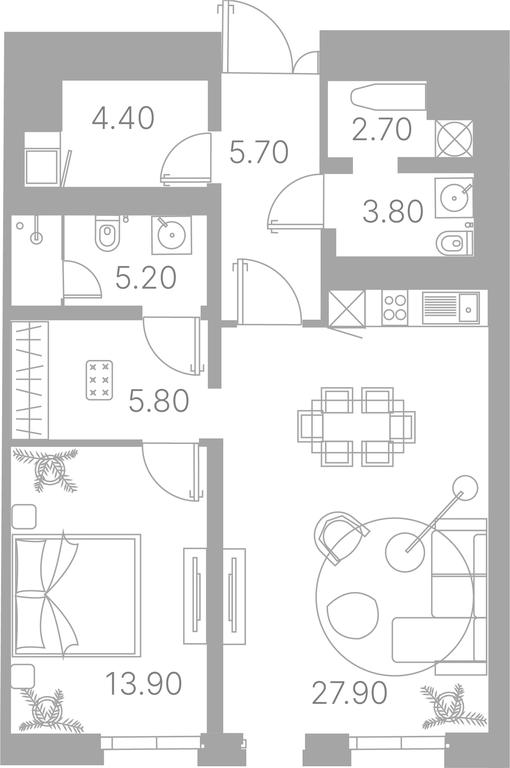 1-BD Apartment Sale, 73平方米 at Duo House, Sofiyskaya Embankment, 34с3, Moscow, Russia #1