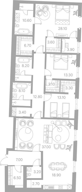 1-BD Apartment Sale, 118.3 sq. m. at Duo House, Sofiyskaya Embankment, 34с3, Moscow, Russia #1