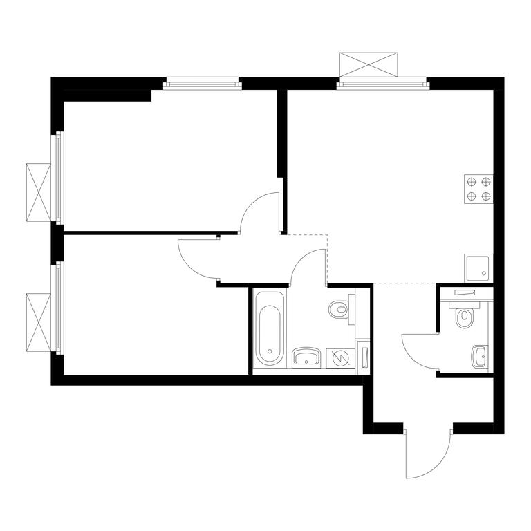 2-BD Apartment Sale, 51.4 sq. m. at Amurskiy Park, Амурская улица, 2с11, Москва, Россия #1