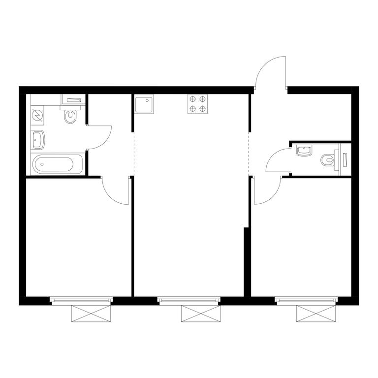 2-BD Apartment Sale, 58.4 sq. m. at Amurskiy Park, Амурская улица, 2с11, Москва, Россия #1