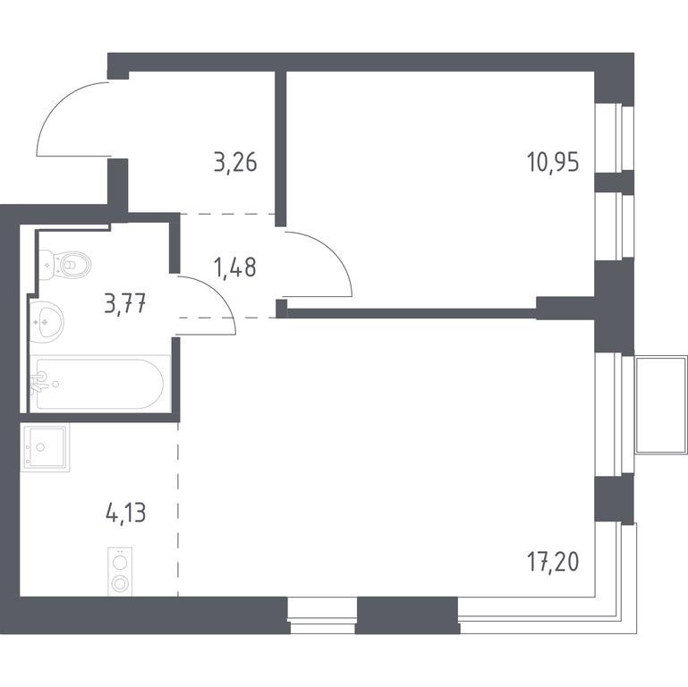 Apartment Sale, 40.79 sq. m. at Egorovo Park, 1-y kvartal, posyolok Zhilino-1, Lubertsy City District, Moscow Region, Russia #1 Apartment Sale, 40.79 sq. m. at Egorovo Park, 1-y kvartal, posyolok Zhilino-1, Lubertsy City District, Moscow Region, Russia #1