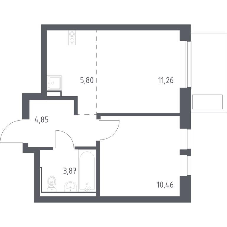 Apartment Sale, 36.24 sq. m. at Egorovo Park, 1-y kvartal, posyolok Zhilino-1, Lubertsy City District, Moscow Region, Russia #1 Apartment Sale, 36.24 sq. m. at Egorovo Park, 1-y kvartal, posyolok Zhilino-1, Lubertsy City District, Moscow Region, Russia #1