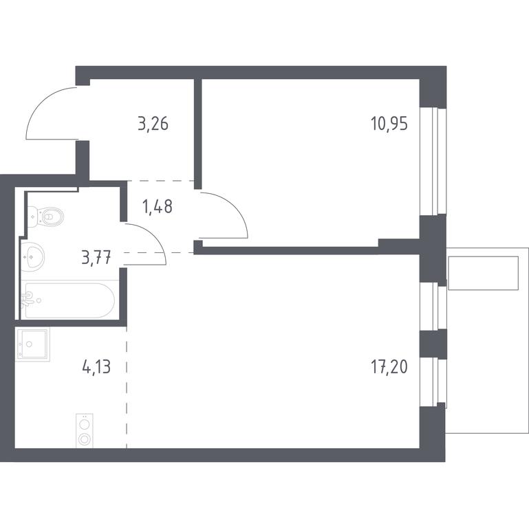Apartment Sale, 40.79 sq. m. at Egorovo Park, 1-y kvartal, posyolok Zhilino-1, Lubertsy City District, Moscow Region, Russia #1 Apartment Sale, 40.79 sq. m. at Egorovo Park, 1-y kvartal, posyolok Zhilino-1, Lubertsy City District, Moscow Region, Russia #1