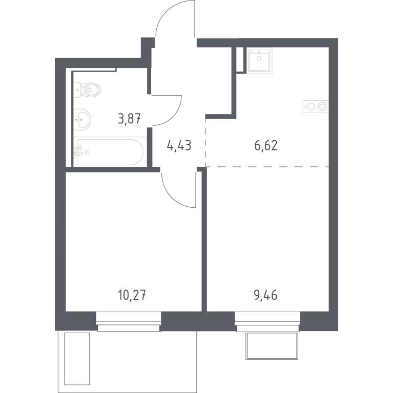 Apartment Sale, 34.65平方米 at Egorovo Park, 1-y kvartal, posyolok Zhilino-1, Lubertsy City District, Moscow Region, Russia #1 Apartment Sale, 34.65平方米 at Egorovo Park, 1-y kvartal, posyolok Zhilino-1, Lubertsy City District, Moscow Region, Russia #1