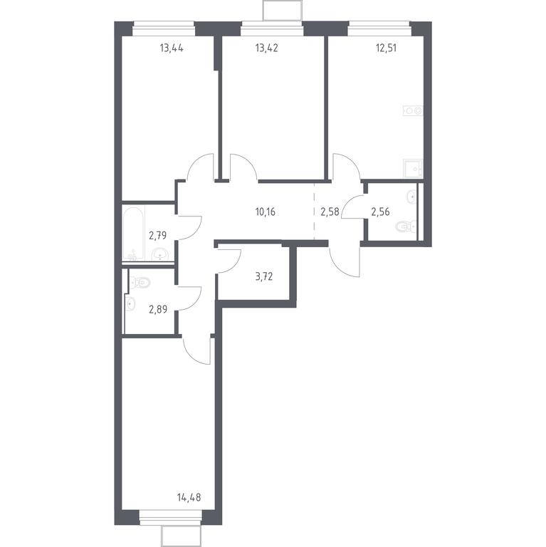 2-BD Apartment Sale, 78.55平方米 at Egorovo Park, 1-y kvartal, posyolok Zhilino-1, Lubertsy City District, Moscow Region, Russia #1 2-BD Apartment Sale, 78.55平方米 at Egorovo Park, 1-y kvartal, posyolok Zhilino-1, Lubertsy City District, Moscow Region, Russia #1