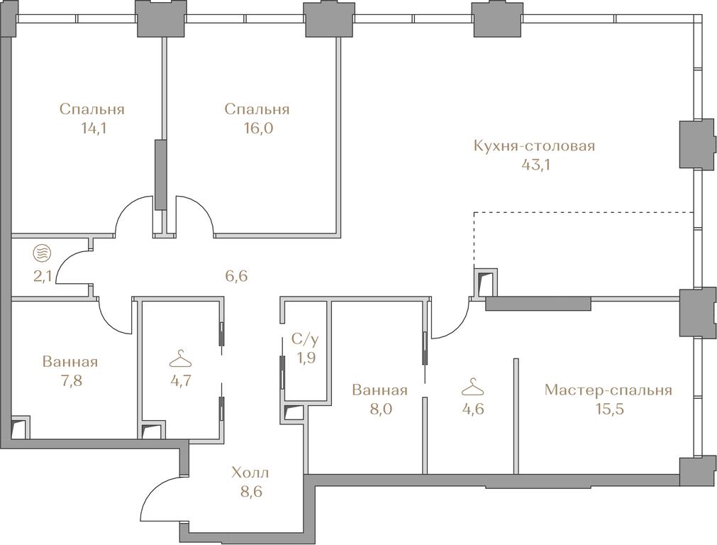 3-BD Apartment Sale, 133 sq. m. at Luzhniki Collection, Luzhnetskaya Embankment, 2/4с17, Moscow, Russia #2 3-BD Apartment Sale, 133 sq. m. at Luzhniki Collection, Luzhnetskaya Embankment, 2/4с17, Moscow, Russia #2