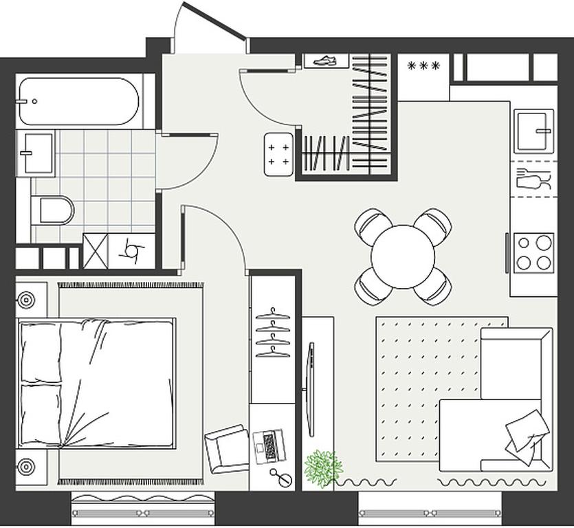 1-BD Apartment Sale, 34.9 sq. m. at Eko Bunino, prospekt Kuprina, 34к1, Sosenskoye Settlement, Moscow, Russia #1 1-BD Apartment Sale, 34.9 sq. m. at Eko Bunino, prospekt Kuprina, 34к1, Sosenskoye Settlement, Moscow, Russia #1