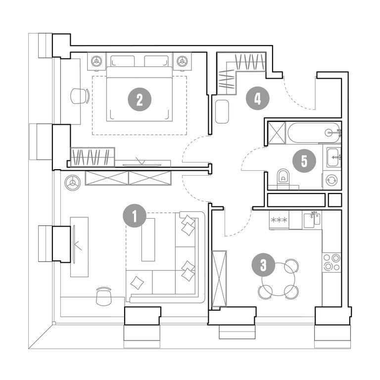 1-BD Apartment Sale, 62.1 sq. m. at Mirapolis, Mira Avenue, 222Ас9, Moscow, Russia #1