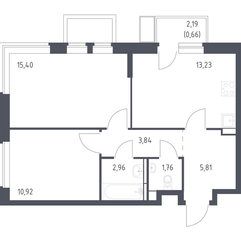 1-BD Apartment Sale, 54.58平方米 at Novoe Vidnoe, Kalinovka Village, Leninskiy City District, Moscow Region, Russia #1 1-BD Apartment Sale, 54.58平方米 at Novoe Vidnoe, Kalinovka Village, Leninskiy City District, Moscow Region, Russia #1