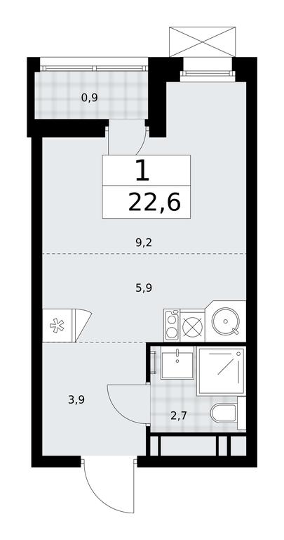 Apartment Sale, 22.6 sq. m. at Skandinaviya, Skandinaviya Residential Complex, Sosenskoye Settlement, Moscow, Russia #2