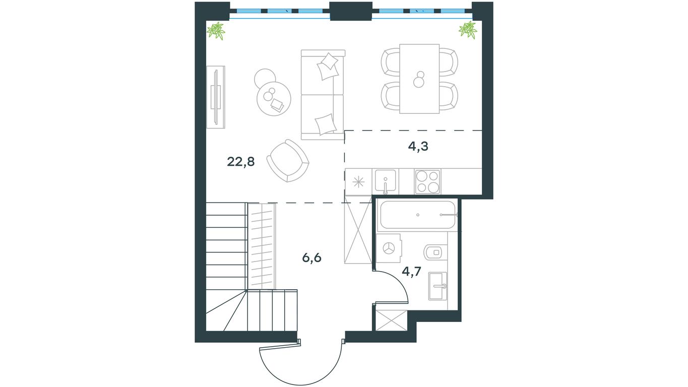 2-BD Apartment Sale, 73.2 sq. m. at Level Yzhnoportovaya, Yuzhnoportovaya Street, 28Ас17, Moscow, Russia #2 2-BD Apartment Sale, 73.2 sq. m. at Level Yzhnoportovaya, Yuzhnoportovaya Street, 28Ас17, Moscow, Russia #2
