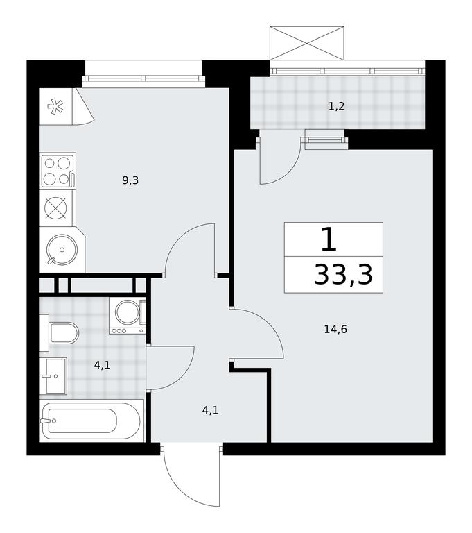 Apartment Sale, 33.3 sq. m. at Skandinaviya, Skandinaviya Residential Complex, Sosenskoye Settlement, Moscow, Russia #2
