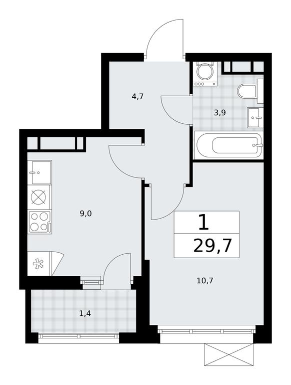 Apartment Sale, 29.7 sq. m. at Skandinaviya, Skandinaviya Residential Complex, Sosenskoye Settlement, Moscow, Russia #1
