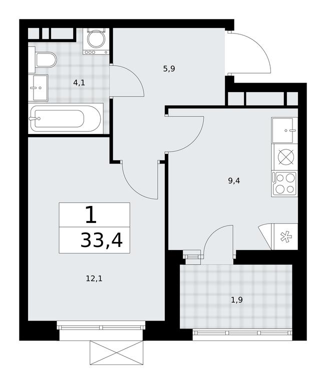 Apartment Sale, 33.4平方米 at Skandinaviya, Skandinaviya Residential Complex, Sosenskoye Settlement, Moscow, Russia #2 Apartment Sale, 33.4平方米 at Skandinaviya, Skandinaviya Residential Complex, Sosenskoye Settlement, Moscow, Russia #2