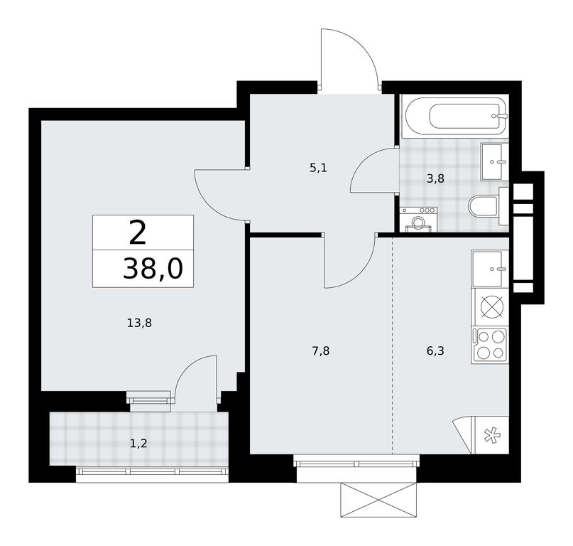 1-BD Apartment Sale, 38 sq. m. at Skandinaviya, Skandinaviya Residential Complex, Sosenskoye Settlement, Moscow, Russia #1