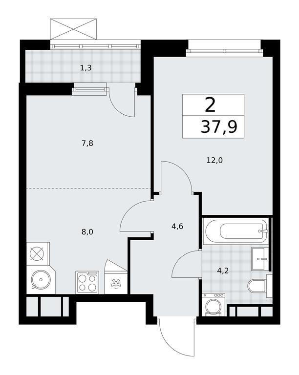 1-BD Apartment Sale, 37.9 sq. m. at Skandinaviya, Skandinaviya Residential Complex, Sosenskoye Settlement, Moscow, Russia #1 1-BD Apartment Sale, 37.9 sq. m. at Skandinaviya, Skandinaviya Residential Complex, Sosenskoye Settlement, Moscow, Russia #1