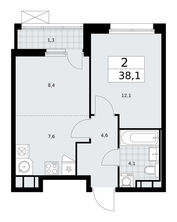 1-BD Apartment Sale, 38.1 sq. m. at Skandinaviya, Skandinaviya Residential Complex, Sosenskoye Settlement, Moscow, Russia #2 1-BD Apartment Sale, 38.1 sq. m. at Skandinaviya, Skandinaviya Residential Complex, Sosenskoye Settlement, Moscow, Russia #2