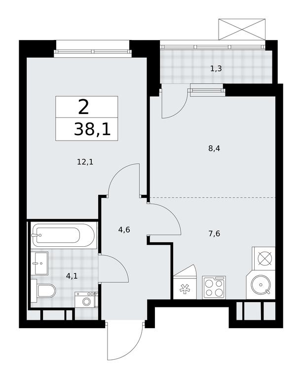 1-BD Apartment Sale, 38.1 sq. m. at Skandinaviya, Skandinaviya Residential Complex, Sosenskoye Settlement, Moscow, Russia #2 1-BD Apartment Sale, 38.1 sq. m. at Skandinaviya, Skandinaviya Residential Complex, Sosenskoye Settlement, Moscow, Russia #2