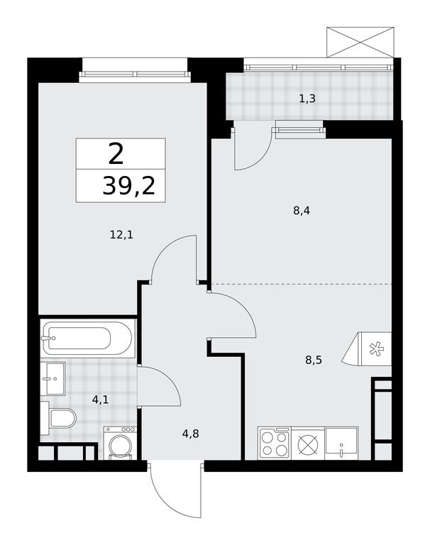 1-BD Apartment Sale, 39.2 sq. m. at Skandinaviya, Skandinaviya Residential Complex, Sosenskoye Settlement, Moscow, Russia #1