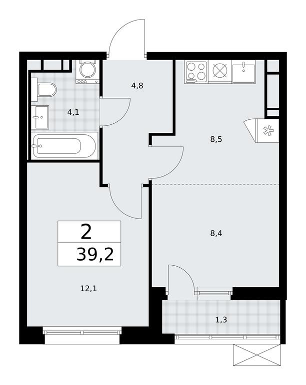 1-BD Apartment Sale, 39.2 sq. m. at Skandinaviya, Skandinaviya Residential Complex, Sosenskoye Settlement, Moscow, Russia #2
