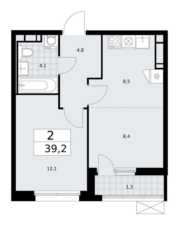 1-BD Apartment Sale, 39.2 sq. m. at Skandinaviya, Skandinaviya Residential Complex, Sosenskoye Settlement, Moscow, Russia #1