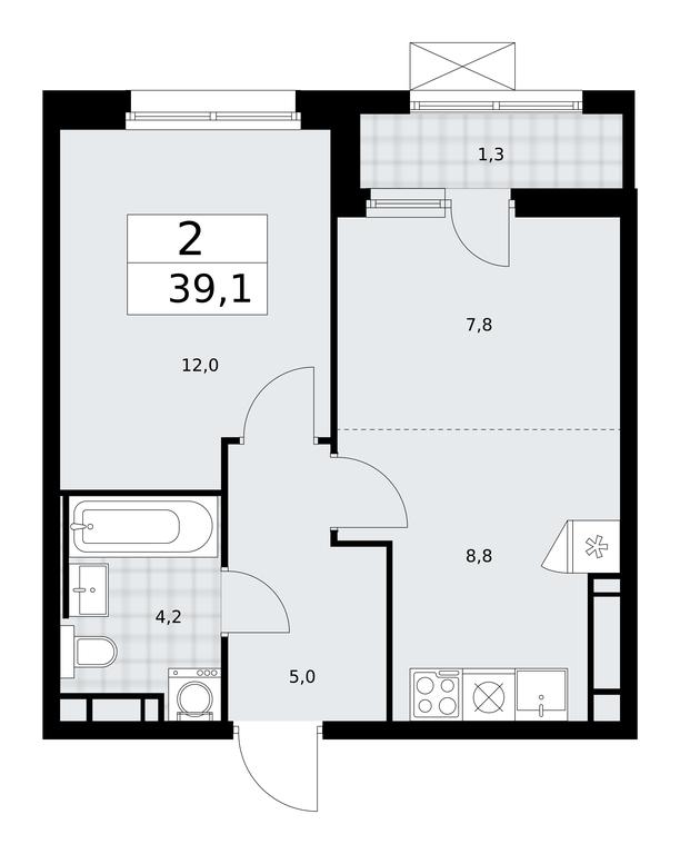 1-BD Apartment Sale, 39.1 sq. m. at Skandinaviya, Skandinaviya Residential Complex, Sosenskoye Settlement, Moscow, Russia #1