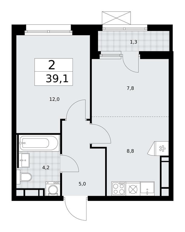 1-BD Apartment Sale, 39.1 sq. m. at Skandinaviya, Skandinaviya Residential Complex, Sosenskoye Settlement, Moscow, Russia #2 1-BD Apartment Sale, 39.1 sq. m. at Skandinaviya, Skandinaviya Residential Complex, Sosenskoye Settlement, Moscow, Russia #2