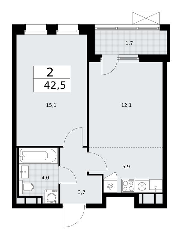 1-BD Apartment Sale, 42.5 sq. m. at Skandinaviya, Skandinaviya Residential Complex, Sosenskoye Settlement, Moscow, Russia #2 1-BD Apartment Sale, 42.5 sq. m. at Skandinaviya, Skandinaviya Residential Complex, Sosenskoye Settlement, Moscow, Russia #2